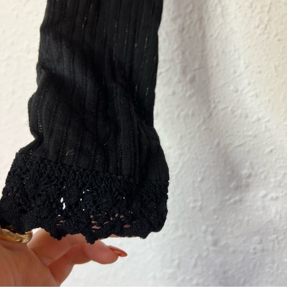 Free People Third Date Top Crochet Button Tie XS - Picture 5 of 11